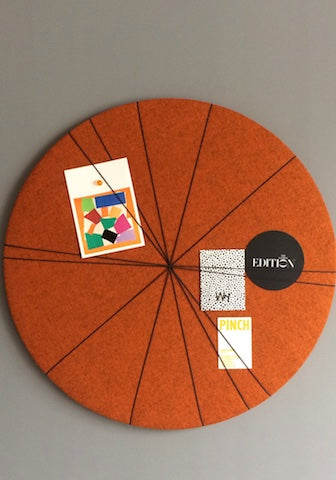 Kiki Voltaire Contemporary Notice Board in Orange Wool Felt