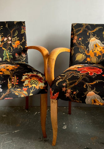 Bridge Chairs | Pair of chair covered in House of Hackney Artemis Black
