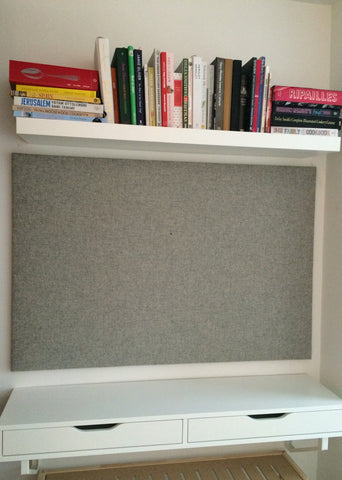 Large fabric notice board in felt wool