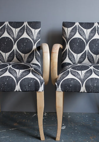 Bridge Chairs | Covered in Suvi Ebony Fabric (Romo)