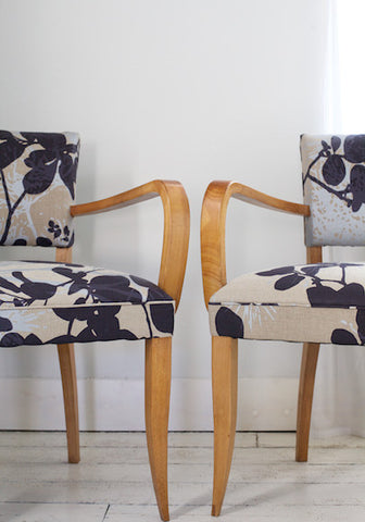 Pair of Bridge Chair in Robert Le Heros Fabric 