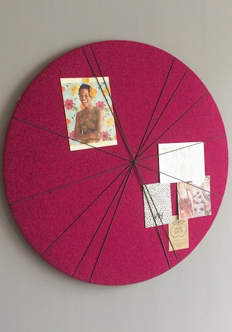 Kiki Voltaire Contemporary Notice Board in Pink Wool Felt