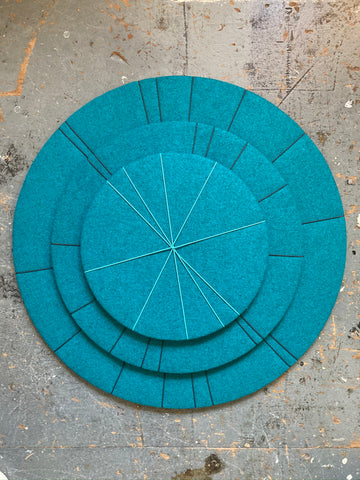 Range of Wool Felt Contemporary Pin Boards by Kiki Voltaire (75, 55, 40cm diameter) 