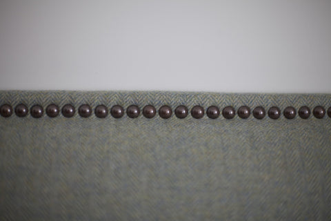 Bespoke large headboard in wool fabric