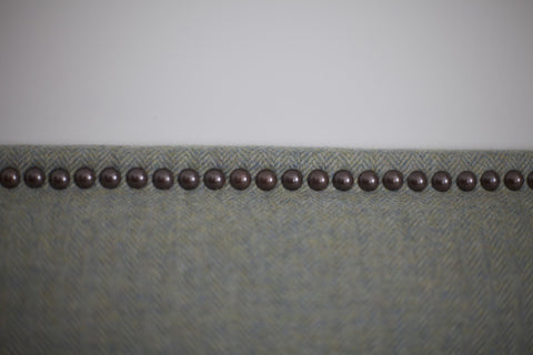 Bespoke large headboard in wool fabric